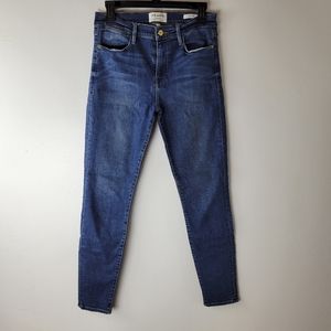 Frame Denim Womens size 29 Le High Skinny Jeans Dark Wash Blue Cotton Stretch